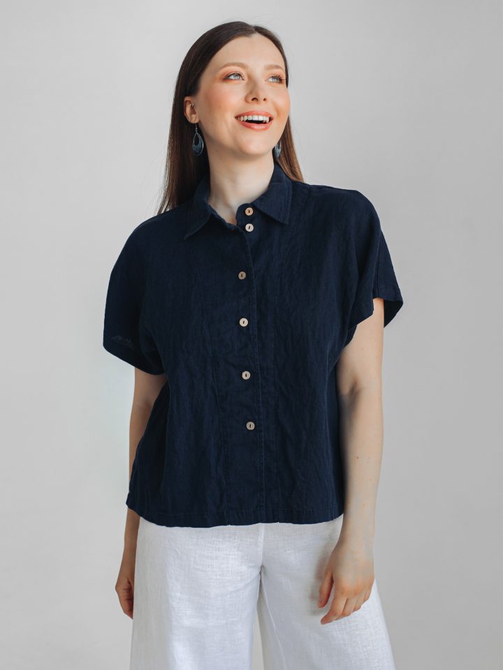 Легкая летняя блузка из 100% льна