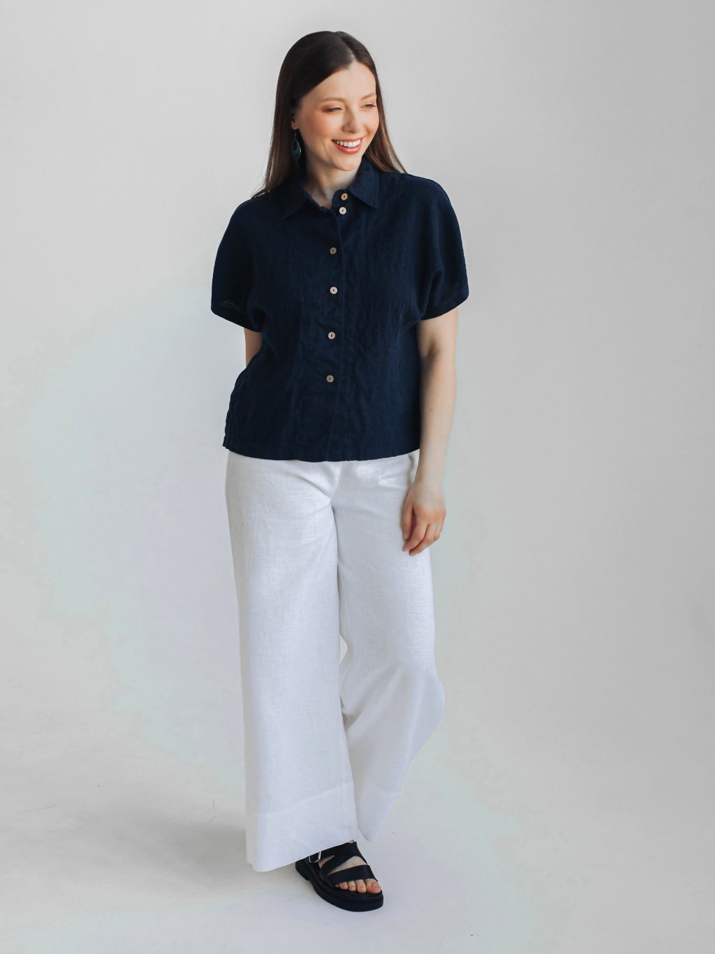 Легкая летняя блузка из 100% льна